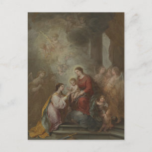 Carte Postale Le mariage mystique de Sainte Catherine par Murill
