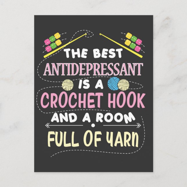 Carte Postale Le meilleur antidépresseur Funny Crochet Hook (Devant)
