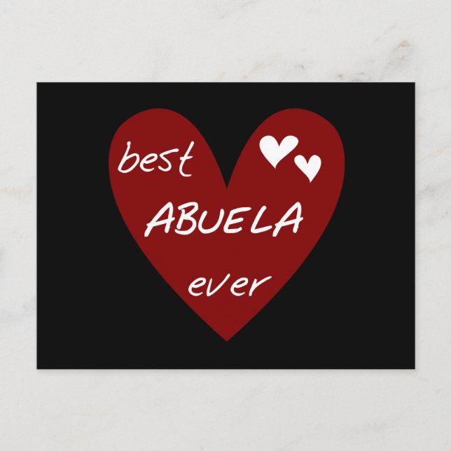 Carte Postale Le meilleurs T-shirts et cadeaux d'Abuela de coeur (Devant)