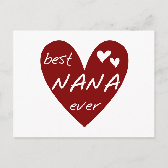 Carte Postale Le meilleurs T-shirts et cadeaux de Nana de coeur (Devant)