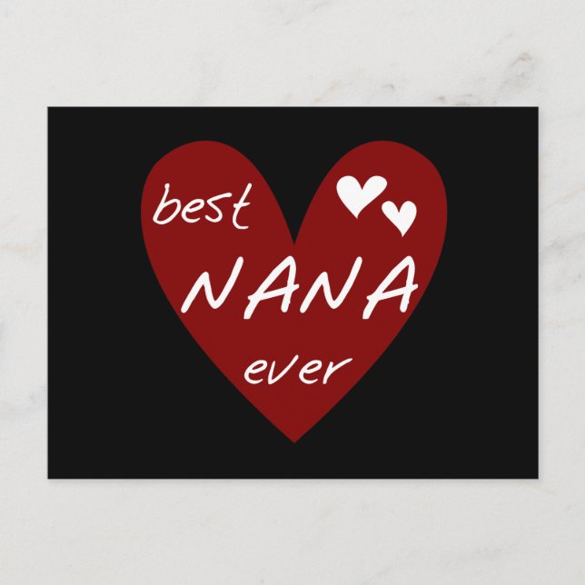 Carte Postale Le meilleurs T-shirts et cadeaux de Nana de coeur (Devant)