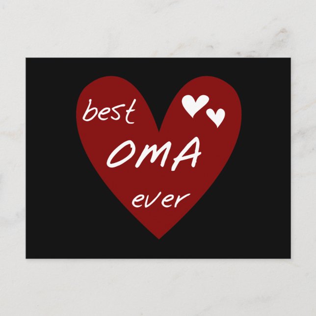 Carte Postale Le meilleurs T-shirts et cadeaux d'Oma de coeur (Devant)