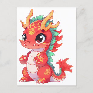 Carte Postale Le mignon dragon chinois