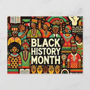 Carte Postale Le mois de l'histoire noire colorée montre la cult