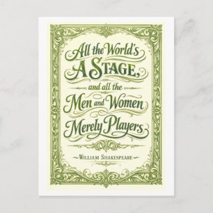 Carte Postale "Le monde entier est une scène" Shakespeare