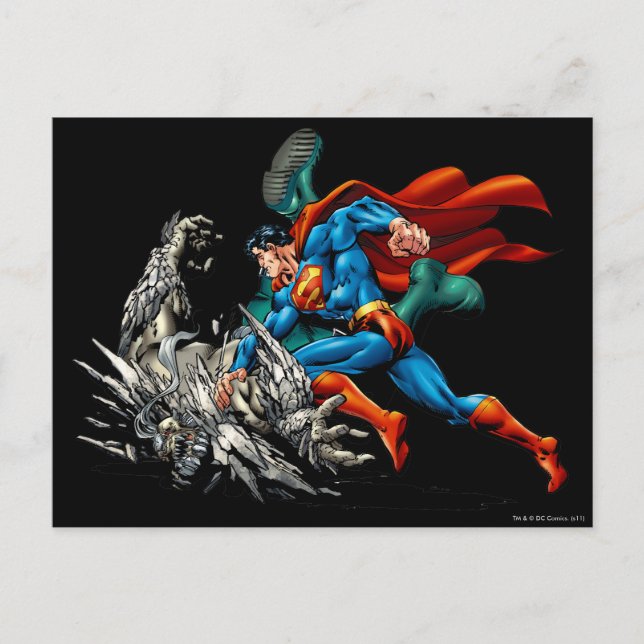 Carte Postale Le monstre de Superman Fights (Devant)