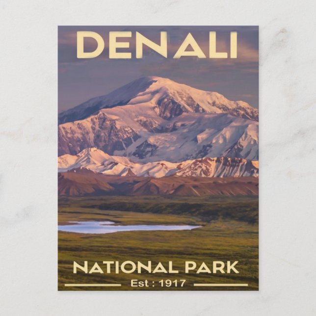 Carte Postale Le mont de l'Alaska du parc national Denali (Devant)