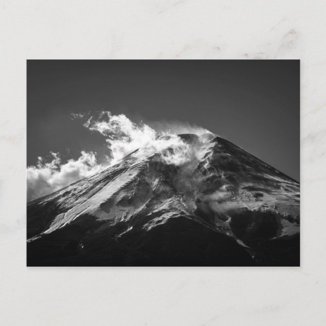Carte Postale Le mont Fuji en noir et blanc (Devant)