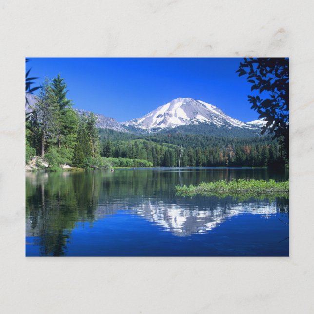 Carte Postale Le mont Lassen surplombe le lac Manzanita (Devant)