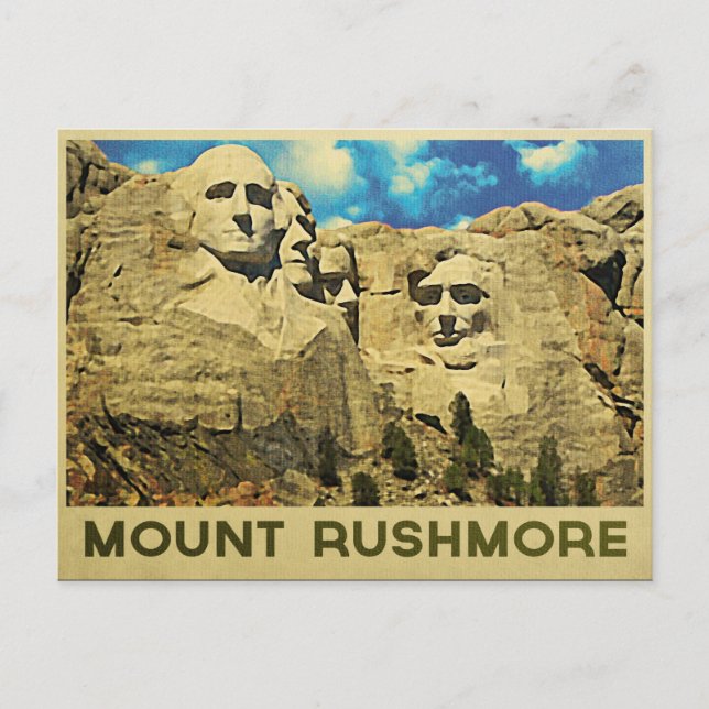 Carte Postale Le Mont Rushmore Vintage (Devant)