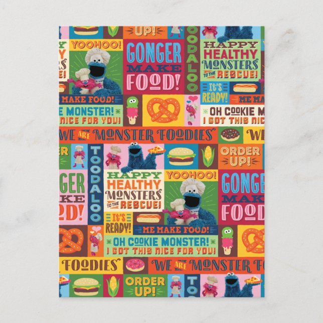 Carte Postale Le Motif de camion Foodie de Cookie Monster (Devant)