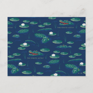 Carte Postale Le Motif de la lagune du Lotus Alligator blanc