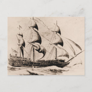 Carte Postale Le navire américain Bonhomme Richard en mer