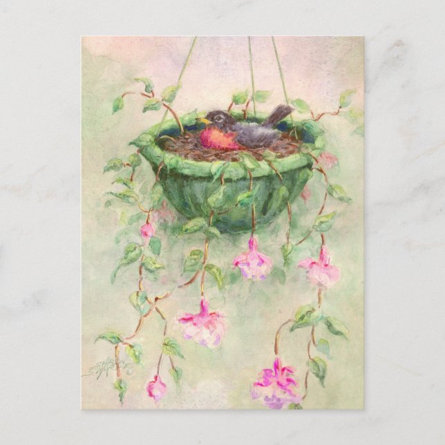 Carte Postale Le NID de ROBIN par SHARON SHARPE (Devant)