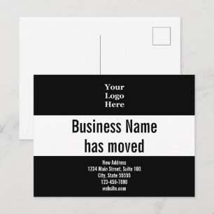 Carte Postale Le nom de l'entreprise a déménagé Logo Annonce de