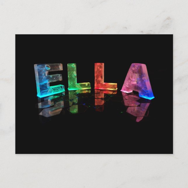 Carte Postale Le nom Ella en lumières 3D (photo) (Devant)