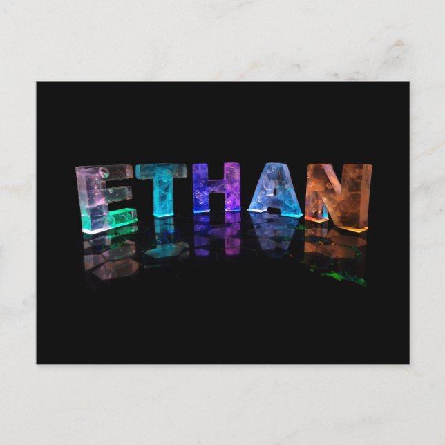 Carte Postale Le nom Ethan en lumières 3D (photo) (Devant)