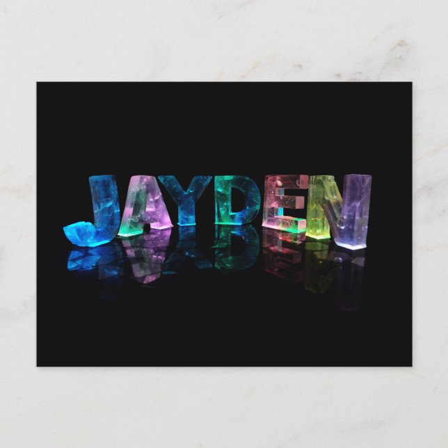 Carte Postale Le nom Jayden en lumières 3D (photo) (Devant)