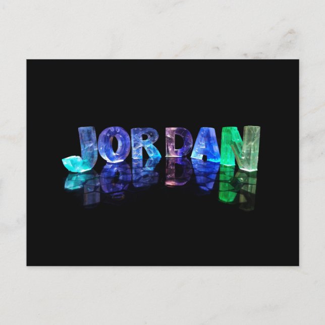 Carte Postale Le nom Jordan en lumières 3D (photo) (Devant)