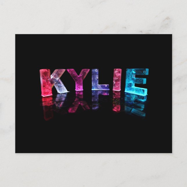 Carte Postale Le nom Kylie en lumières 3D (photo) (Devant)