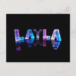 Carte Postale Le nom Layla en lumières 3D (photo)