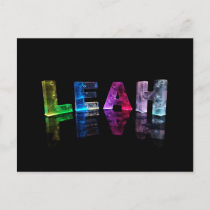 Carte Postale Le nom Leah en lumières 3D (photo)