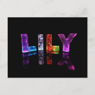 Carte Postale Le nom Lily en lumières 3D (photo)