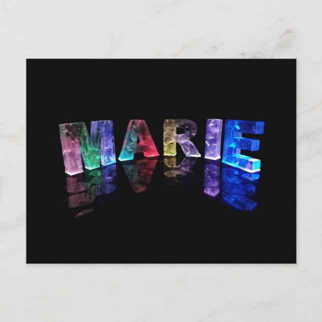 Carte Postale Le nom Marie en lumières 3D (Photogarph) (Devant)