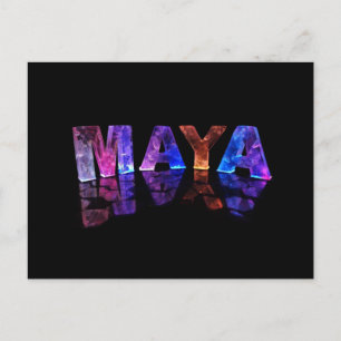 Carte Postale Le nom Maya en lumières 3D (photo)