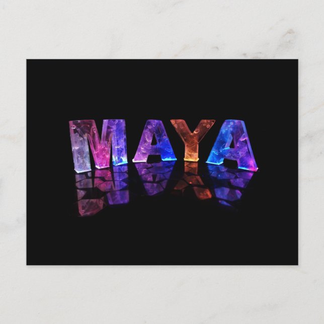 Carte Postale Le nom Maya en lumières 3D (photo) (Devant)
