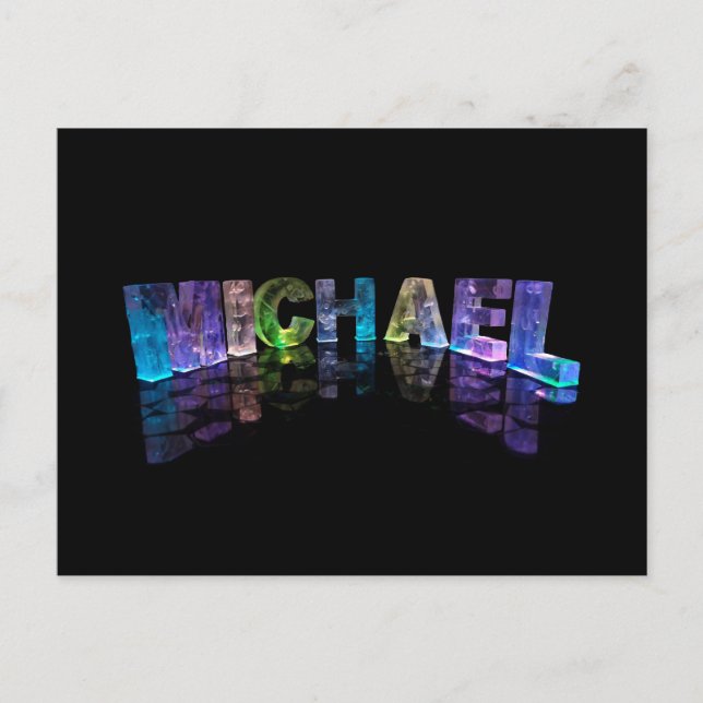 Carte Postale Le nom Michael en lumières 3D (photo) (Devant)