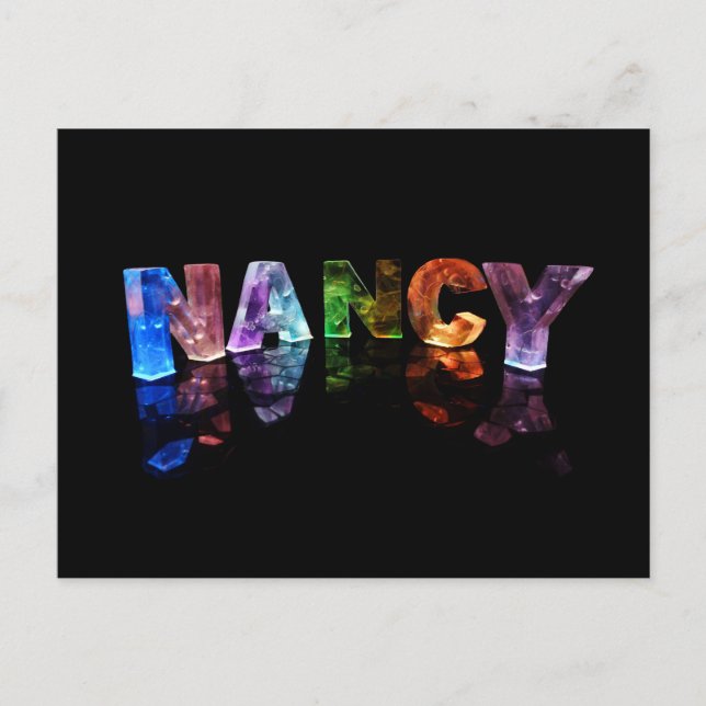 Carte Postale Le nom Nancy en lumières 3D (photo) (Devant)