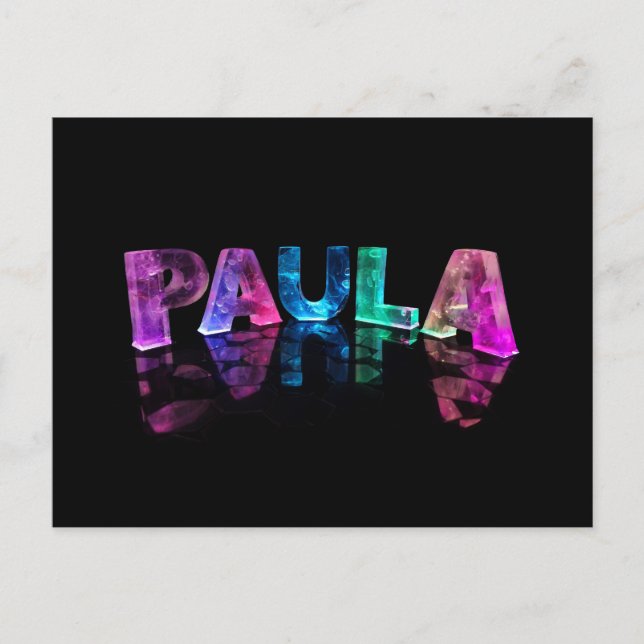 Carte Postale Le nom Paula en lumières 3D (photo) (Devant)