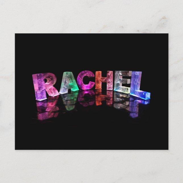 Carte Postale Le nom Rachel aux lumières 3D (photo) (Devant)