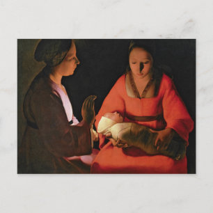 Carte Postale Le nouvel enfant né, fin des années 1640