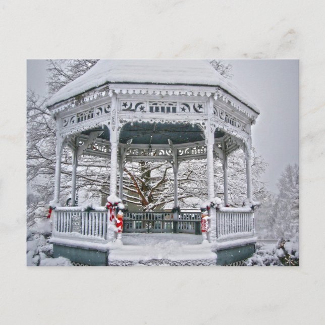 Carte Postale Le palais de justice Gazebo dans la neige (Devant)