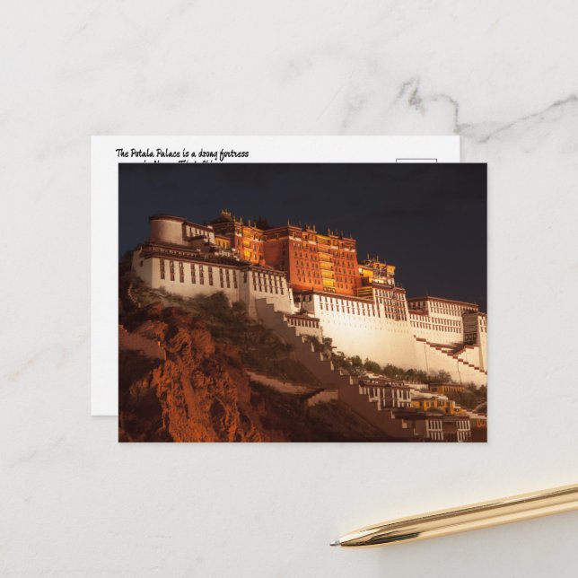 Carte Postale Le palais de Potala à Lhassa, Tibet (Devant/Arrière en situation)