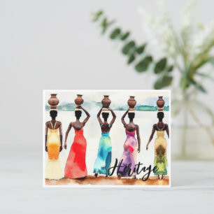 Carte Postale Le panier des femmes africaines sur les têtes Long