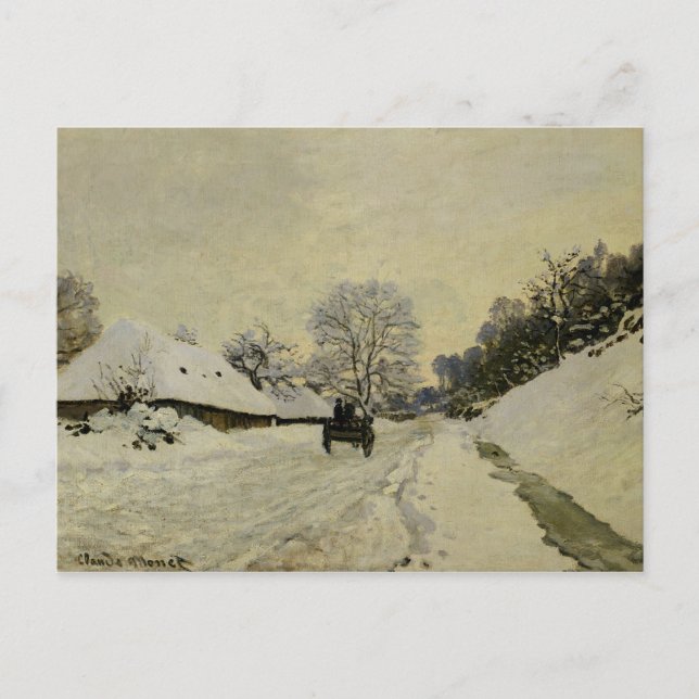 Carte Postale Le Panier, ou Route sous neige à Honfleur, 1865 (Devant)
