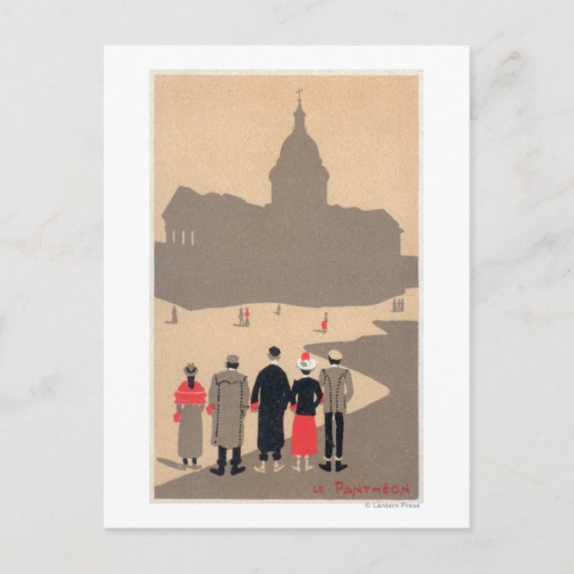 Carte Postale Le Panthéon Art Déco Scène Paris, France (Devant)