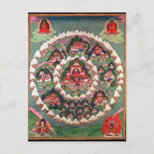 Carte Postale Le paradis de Shambhala, bannière tibétaine