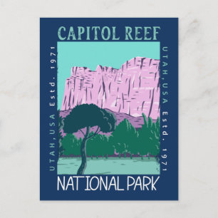 Carte Postale Le Parc National Capitol Reef Utah Distress Retro