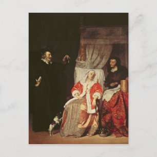 Carte Postale Le patient et le médecin, années 1660