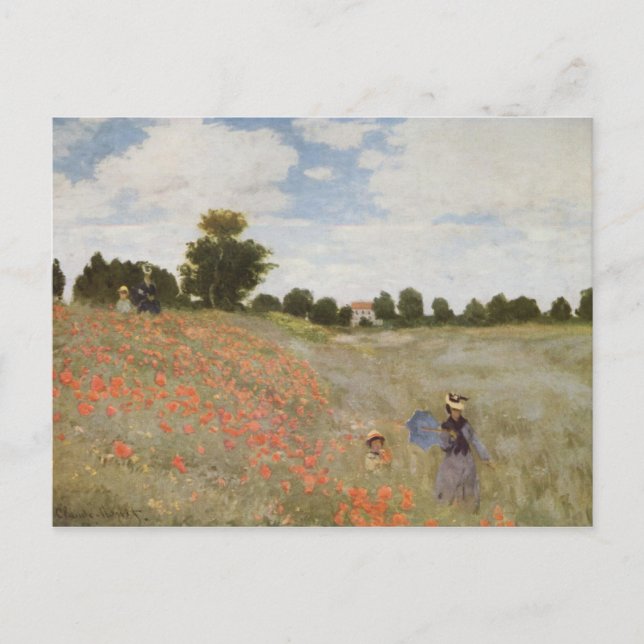 Carte Postale Le pavot de Monet classé (Devant)