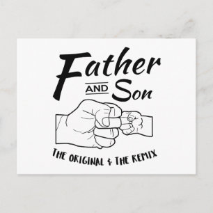 Carte Postale Le père et le fils Fist bump