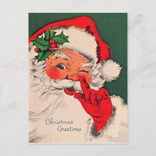 Carte Postale Le Père Noël se chatouille le nez