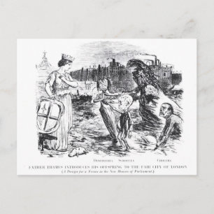 Carte Postale Le père Thames présente sa progéniture