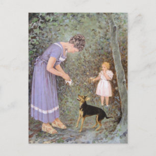 Carte Postale Le petit chien gourmand par Guido Marzulli, réalis
