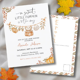 Carte Postale Le petit Citrouille est sur le Baby shower Way Fal