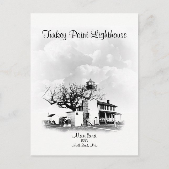 Carte Postale Le phare de Turkey Point - Maryland (Devant)